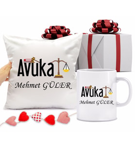 Avukat Kupa Bardağı ve Yastığı Hediye Seti (Model 1)