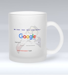 BK Gift Kişiye Özel Google Katil Kim Cam Kupa Bardak  1