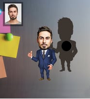 Kişiye Özel Patron Karikatürlü Ahşap Magnet Bay-19