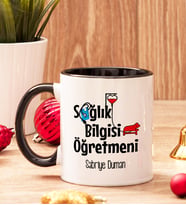 Sağlık Bilgisi Öğretmenine Hediye  Renkli Kupa Bardak