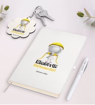 BK Gift Kişiye Özel Elektrik Mühendisi Beyaz Defter Kalem Ve Anahtarlık Hediye Seti-2 (Model 1)