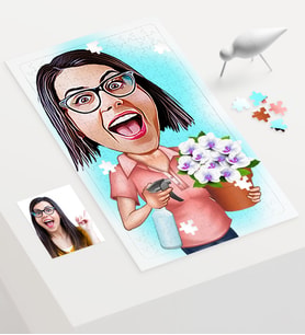 BK Gift Kişiye Özel Ev Hanımı Karikatür 240 Parça A3 Puzzle  2