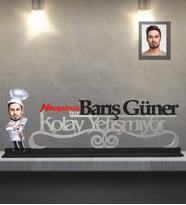 Kişiye Özel Kasap Karikatürlü Kolay Yetişmiyor Ahşap Biblo Bay-1