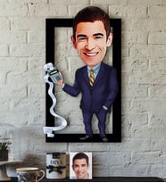 BK Gift Kişiye Özel Bay Muhasebeci Karikatürlü 3D Ahşap Tablo-1