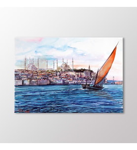Arty Tablo Suluboya, İstanbul Manzarası Tablo (Karışık)