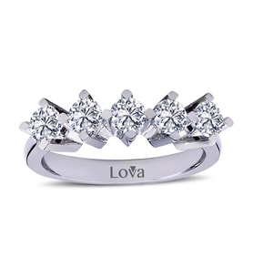 Lova D Renk 0,95 Karat Pırlanta Beştaş Yüzük - 1020181