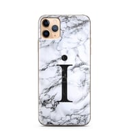 Iphone 11 Pro Beyaz Mermer Harf Tasarımlı Telefon Kılıfı İ-Harfi 