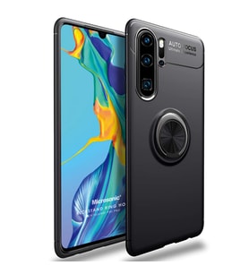 Microsonic Huawei P30 Pro Kılıf Kickstand Ring Holder Siyah