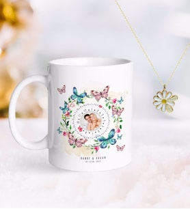 BK Gift Kişiye Özel Sevgililer Günü Fotoğraflı Sonsuz Takvimli Kupa ve Çift İsimli Papatya Kolye-3 (Model 1)