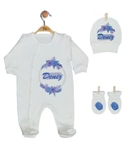 Pia Baby Gl 1915-01 İsme Özel Üçlü Tulum Set