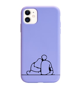 Iphone 11 Çizgi Tasarımlı Mor Lansman Telefon Kılıfı
