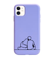 Iphone 11 Çizgi Tasarımlı Mor Lansman Telefon Kılıfı