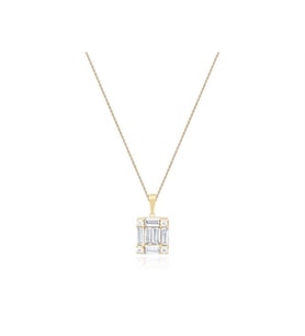 Diamond Line-Gülaylar Altın 14 Ayar Baget Taşlı Kolye