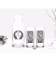 BK Gift Kişiye Özel Renkli Baskılı İsimli İkili Rakı Bardağı ve Karaf Hediye Seti-20 (Model 1)
