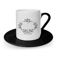 BK Gift Kişiye Özel Yılın En İyi Gelini Siyah Türk Kahvesi Fincanı