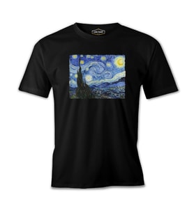 Van Gogh - Yıldızlı Gece Siyah Erkek Tshirt