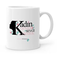 BK Gift Kişiye Özel Kadınlar Günü Beyaz Kupa Bardak  5