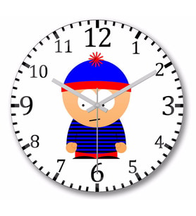 South Park Eric   Cartman    Duvar Saati Bombeli Gercek Cam