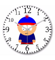 South Park Eric   Cartman    Duvar Saati Bombeli Gercek Cam