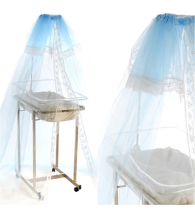 Bebek Beşik ve Oyun Parkı Cibinlik, Kristal Tüllü, 10 m2, Mavi (STD)