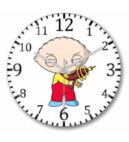 Family Guy  Duvar  Saati Bombeli Gercek Cam