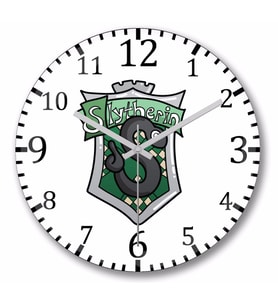 Slytherin Slyther Duvar Saati Bombeli Gercek Cam
