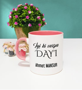 İyi ki Varsın Dayı Tasarımlı Dayıya Kupa Bardak Pembe