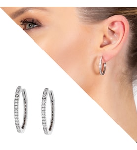 Starlight Diamond Tek Sıra Zirkon Taşlı Halka Tasarım 925 Ayar Gümüş Küpe