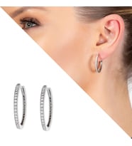 Starlight Diamond Tek Sıra Zirkon Taşlı Halka Tasarım 925 Ayar Gümüş Küpe