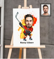 Kişiye Özel Sporcu Karikatürlü  Ahşap Tablo 30x47 Bay-3