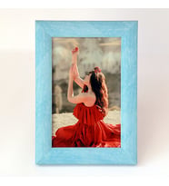 Dekoratif Fotoğraflı Mavi Çerçeve ( 10x15 )