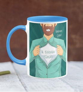 BK Gift Kişiye Özel Babalar Günü Temalı Mavi Kupa Bardak 18314m