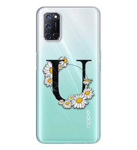 Papatya Harf Tasarım Süper Şeffaf Silikon Telefon Kılıfı Oppo A52-A72 U-Harfi