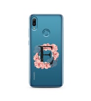 Pembe Çiçekli Harf Tasarım Süper Şeffaf Silikon Telefon Kılıfı Huawei Honor 9 Li