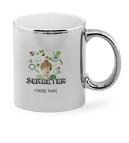 BK Gift Kişiye Özel Mesleki Sekreter Krom Kupa Bardak  1