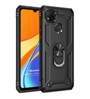 Microsonic Xiaomi Redmi 9C Kılıf Military Ring Holder Siyah