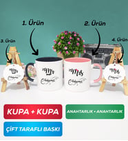 İkili Siyah Pembe Çiftlere Özel Mr Mrs Sevgiliye Hediye Kupa Bardak Anahtarlık