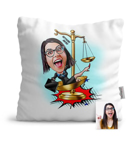 BK Gift Kişiye Özel Avukat Karikatür  Yastık  7