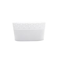 Fidanistanbul Dantel Desenli Oval Saksı, 3,7 Litre, 2 Adet (Beyaz)