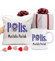 Polis Bardağı ve Yastığı Hediye Seti (Model 1)