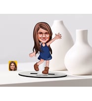 BK Gift Kişiye Özel Kız Çocuk Karikatürlü Ahşap Biblo Model-4 (Beyaz)