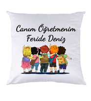 Biresimden Canım Öğretmenim İsimli Öğretmenler Günü Hediyesi Kişiye Özel Yastık