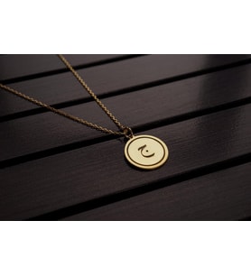 Kişiye Özel Arapça Harf Gümüş Kolye (Gold)