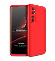 Microsonic Xiaomi Mi Note 10 Lite Kılıf Double Dip 360 Protective Kırmızı