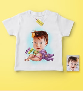 BK Gift Kişiye Özel Karikatürlü Bebek  Çocuk Tişört  3