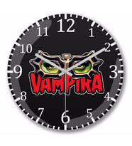 Vampir Vampira's Glasses Duvar Saati Bombeli Gercek Cam
