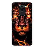 Aslan Neon Tasarım Süper Şeffaf Silikon Telefon Kılıfı Xiomai Redmi Note 9