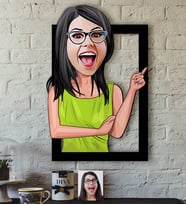 BK Gift Kişiye Özel Bayan Karikatürlü 3D Ahşap Tablo-19