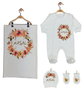 Pia Baby Gl 1929-03 İsme Özel Battaniyeli Tulum Set