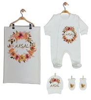 Pia Baby Gl 1929-03 İsme Özel Battaniyeli Tulum Set
